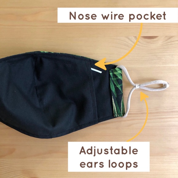 2 for 25$ Custom Handmade Face Mask / Black Liner - Picture 3 of 11